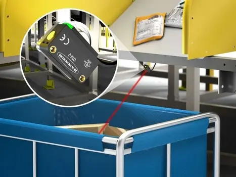 In this example, the Q20-2 can determine whether a package bin is getting full, even with uneven loading and varying sizes of packages